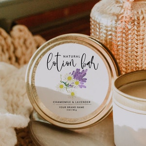 Editable Lotion Bar Label Template, DIY 3" Round 2" Round Product ...