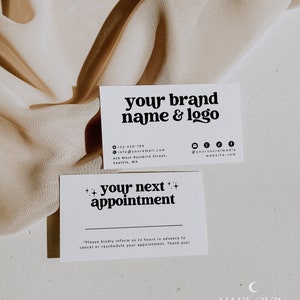 Modèle de carte de rendez-vous modifiable, conception de carte de visite bricolage Appt, rappel de rendez-vous Canva, carte de rendez-vous prochain imprimable rétro MIRAY