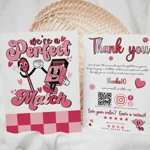 Biglietto di ringraziamento modificabile di San Valentino, Nota di ringraziamento fai da te, Cartolina postale con inserto per piccole imprese, Cuore moderno Grazie Poshmark, H682 ASK