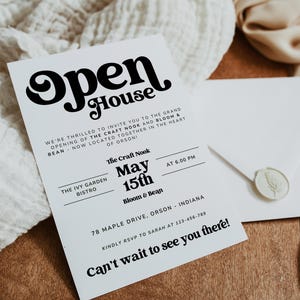 Modern Open House Business Invitation Template, Special Event Joint Invite, Grand Opening IG Story Invite Template, Text Invitations, H1470