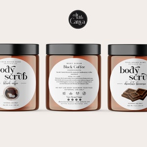 Editable Bath Body Scrub Label, DIY Bath Soak Salt Canva Template, Luxury Round Skincare Label, Beauty Lid Label, Modern Product Label H589