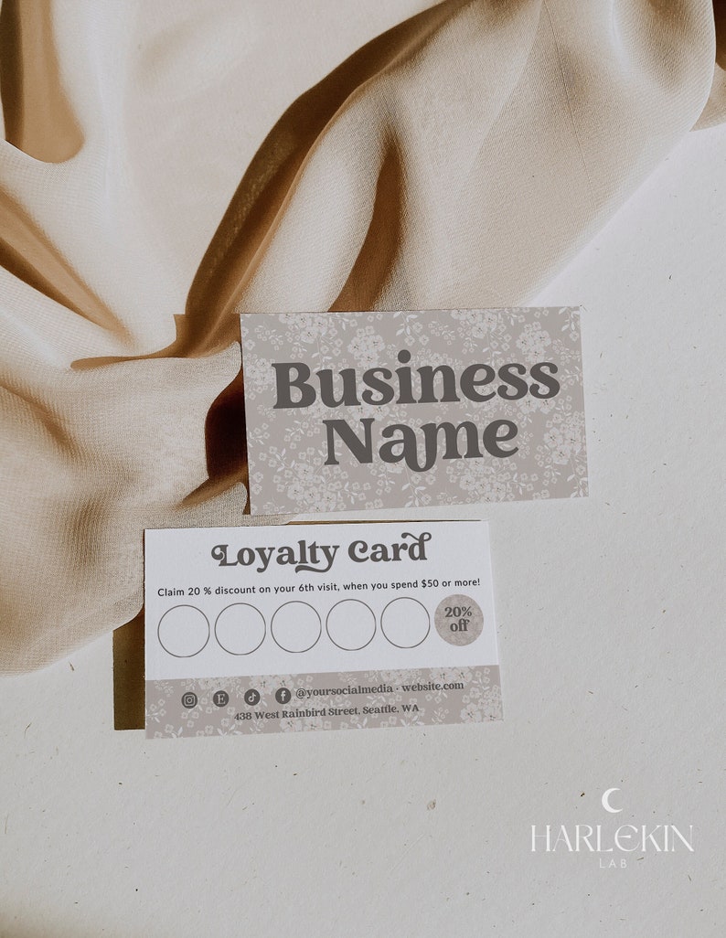 Editable Loyalty Card Template, Modern Customer Card, Printable Rewards ...