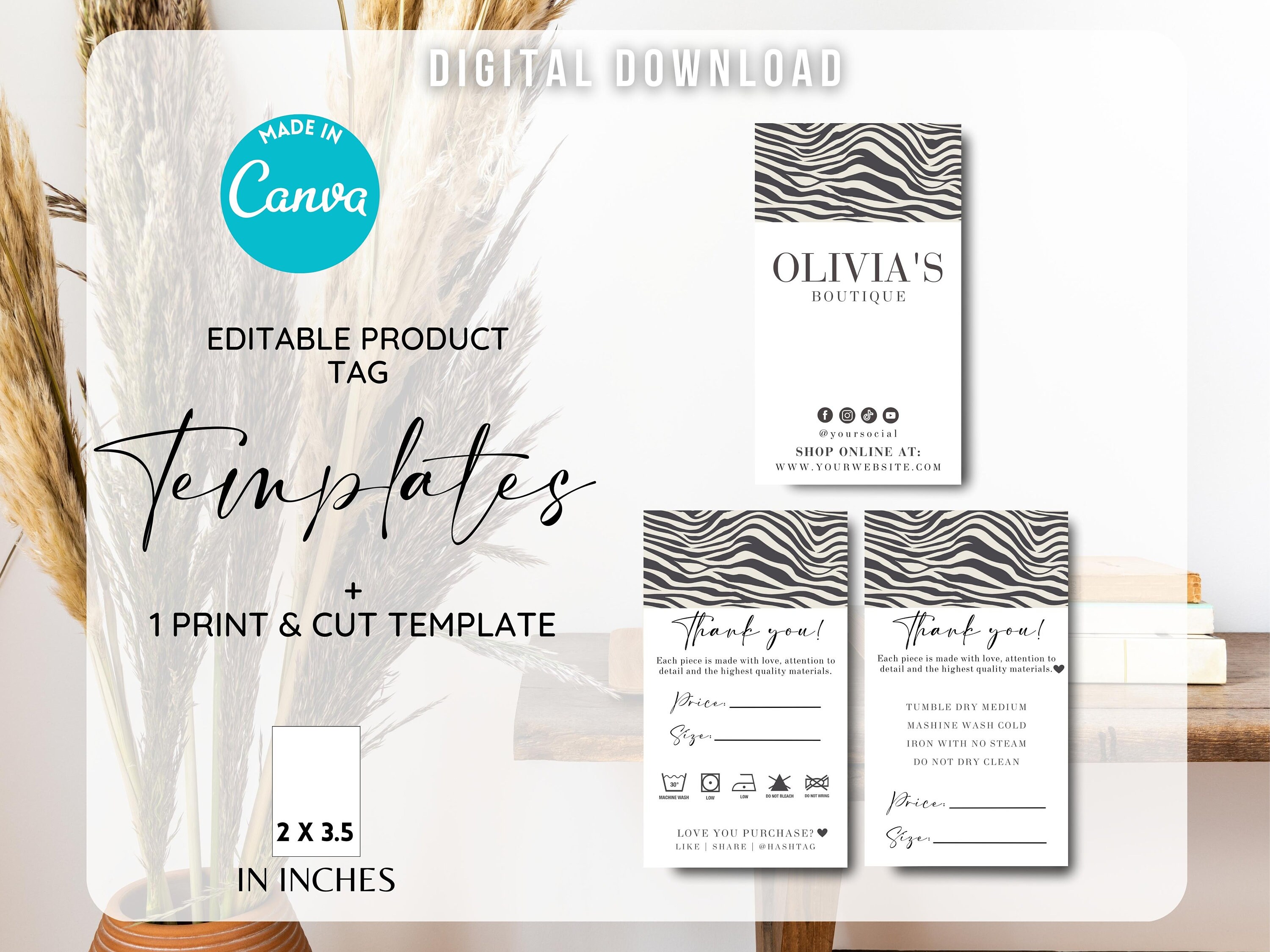 Editable Business Price Tag Template Washing Instructions - Etsy