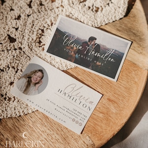 Afdrukbaar visitekaartje, luxe naam kaartsjabloon, Instant Download, DIY bewerkbare telefoonkaart, dubbelzijdige telefoonkaart, Canva sjabloon H233