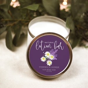 Editable Lotion Bar Label Template, DIY 3" Round 2" Round Product ...