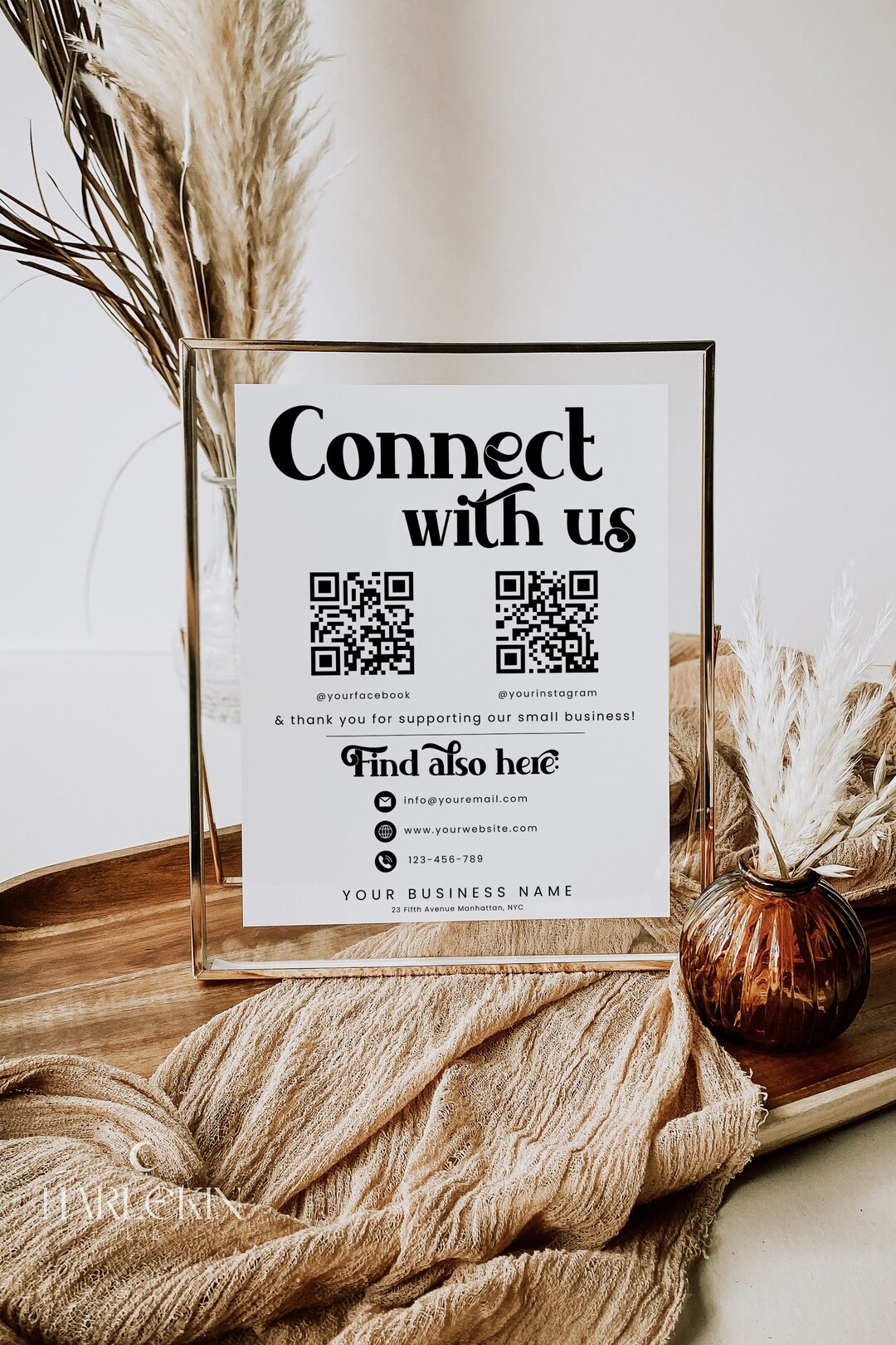 Editable Social Media Sign Template, DIY Follow Us on Social Media ...