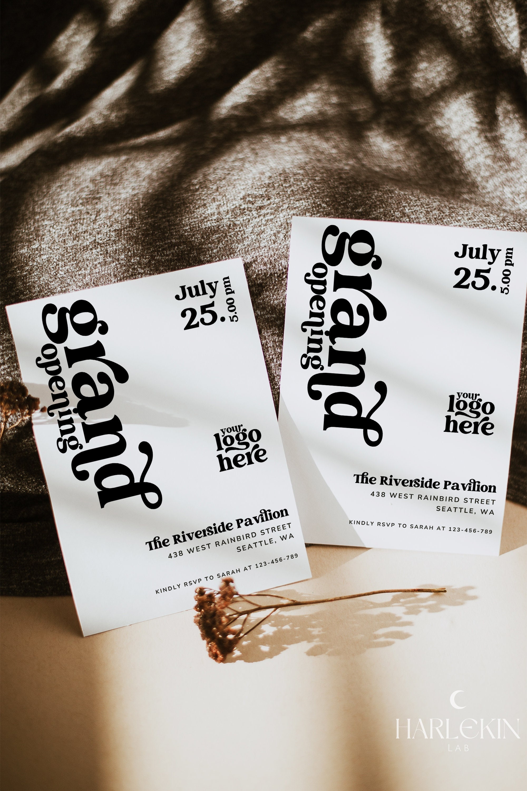 Trendy Grand Opening Business Invitation Template, DIY Minimalist ...