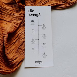 MIRAY Editable Wedding Day Timeline Card Template, DIY Order of Events ...