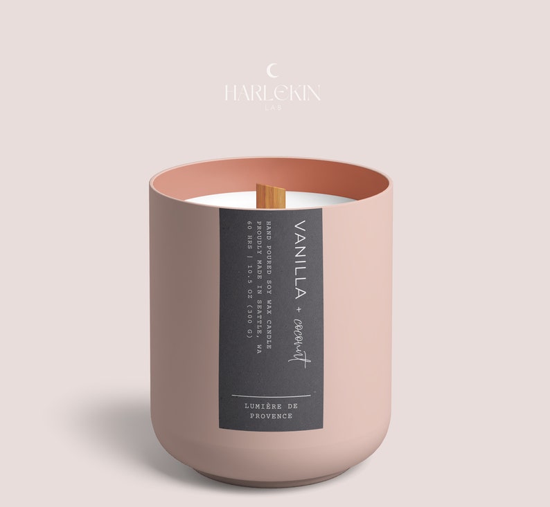 Fully Editable Thin Candle Label Customizable Canva Template Etsy