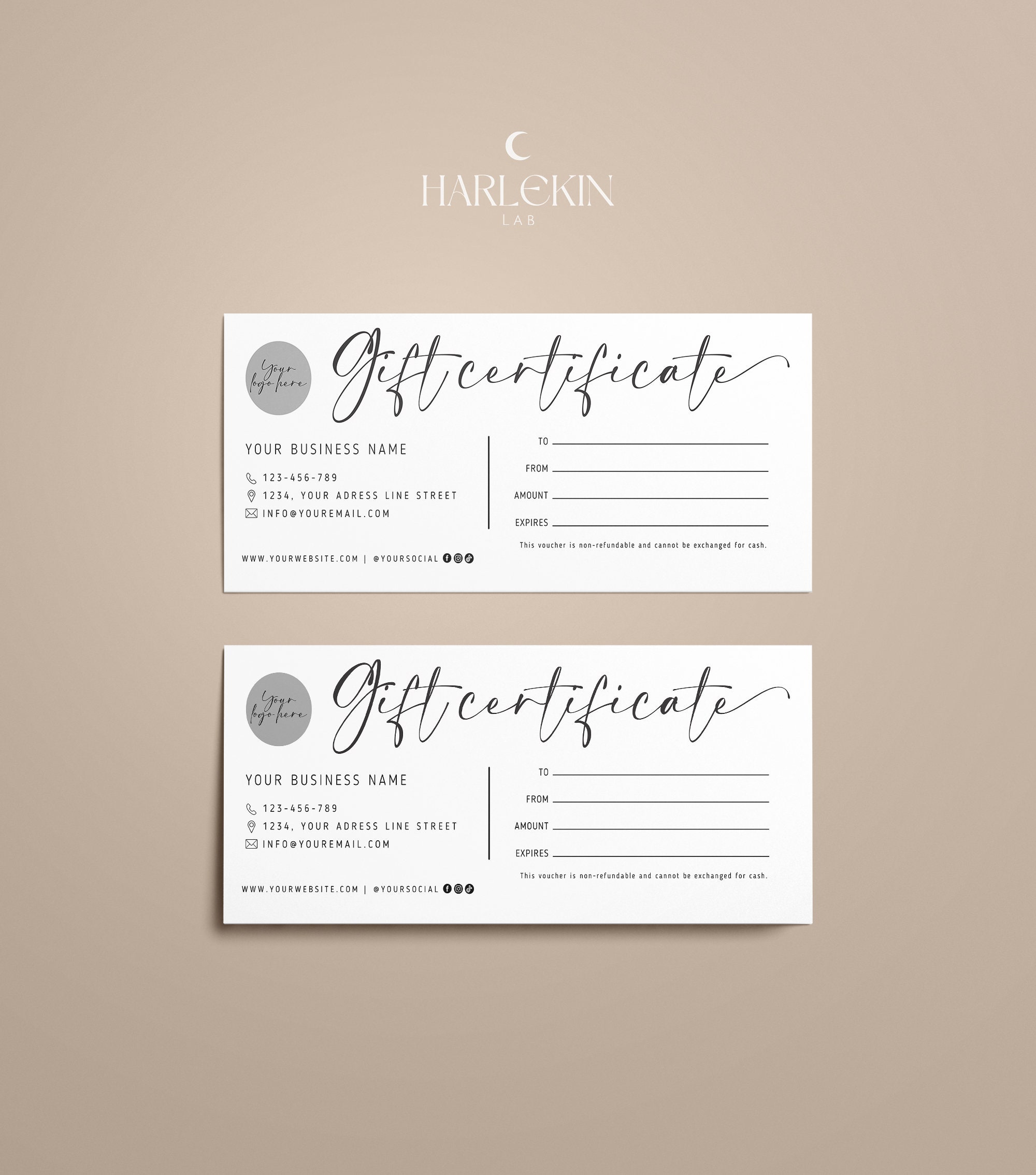 Editable Gift Voucher Certificate Template, Customizable Unique Gift ...