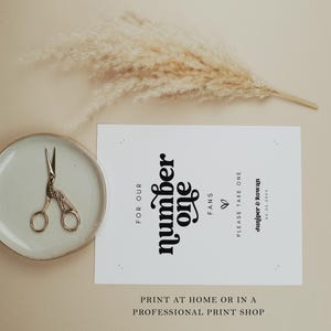 MIRAY Editable Wedding Fan Sign Template, for Our Number One Fans ...
