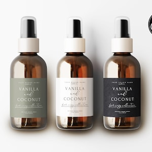 Editable Room Spray Label Template Canva, DIY Linen Spray Bottle Label, Printable Body Product Labels or Home Fragrance, 2x2, 3x2 Label H596