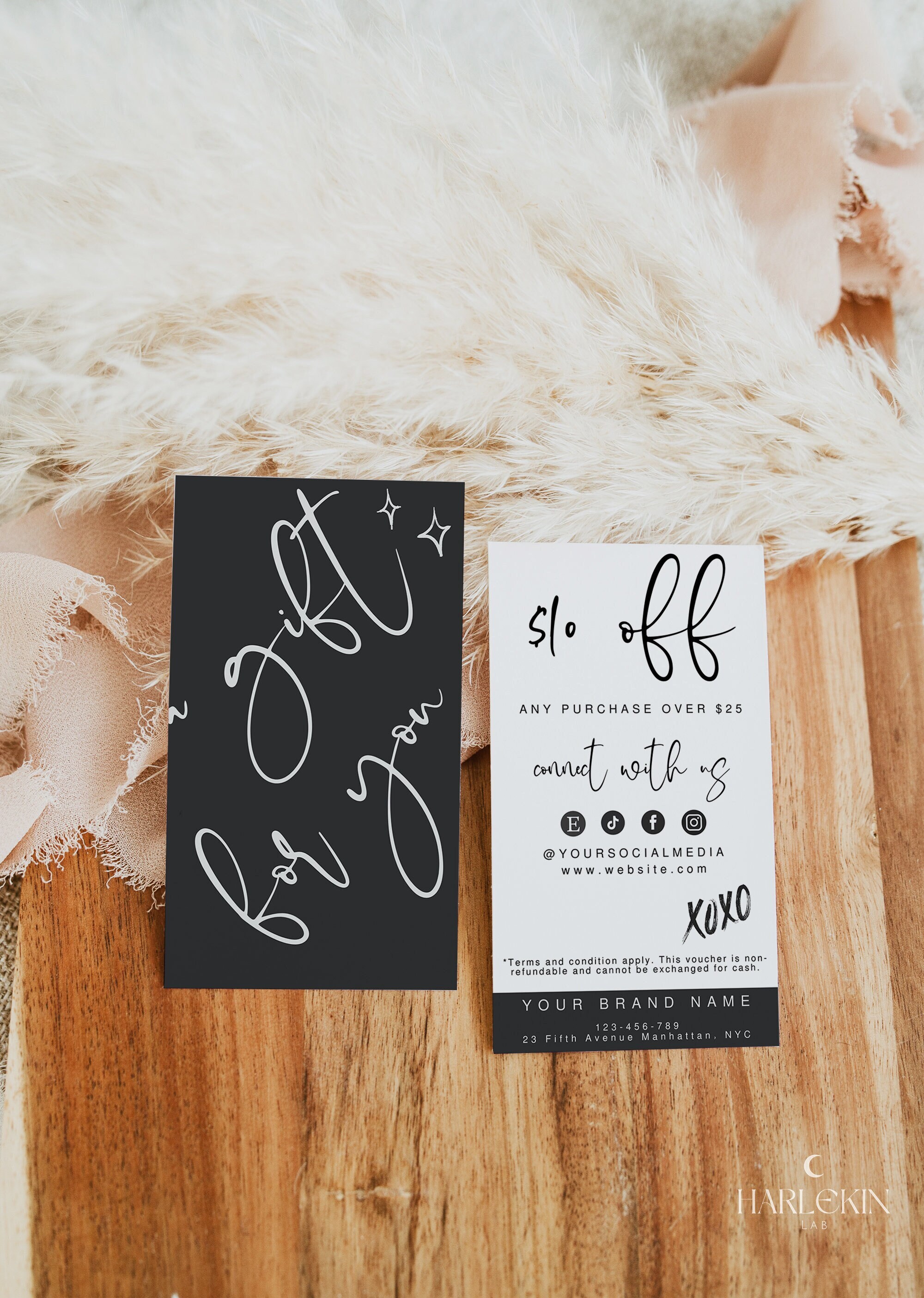 Editable Neutral Coupon Template, Promotional Card Printable, DIY ...
