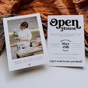 Modern Open House Business Invitation Template, DIY Special Event Invite, Grand Opening IG Story Invite Template, Text Invitations, H1475