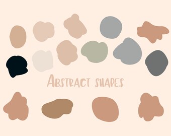 Abstract Shapes Clipart, Abstract Organic Elements, Abstract Elements,Organic Abstract Shapes,Abstract Modern Shapes,Abstract Shape Elements