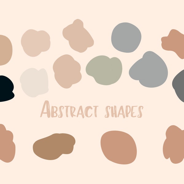 Abstract Shapes Clipart, Abstract Organic Elements, Abstract Elements,Organic Abstract Shapes,Abstract Modern Shapes,Abstract Shape Elements