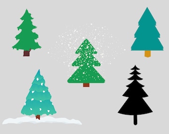 Christmas Tree Clipart, Christmas Tree Png, Hand Drawn Tree, Pine Tree Clipart, Trees Clipart, Evergreen Trees Png, Spruce Tree Clipart