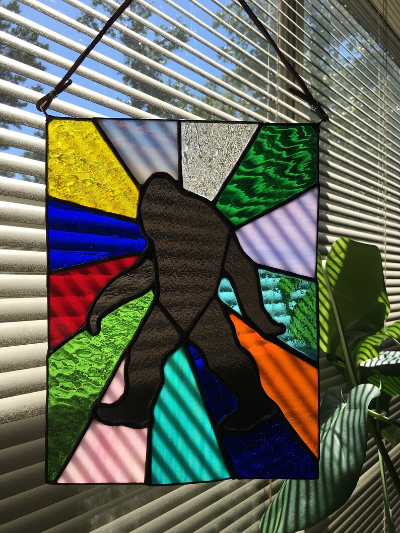 Bigfoot Stained Glass Suncatcher - Etsy