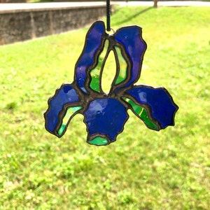 Louisiana Blue Iris Stained Glass