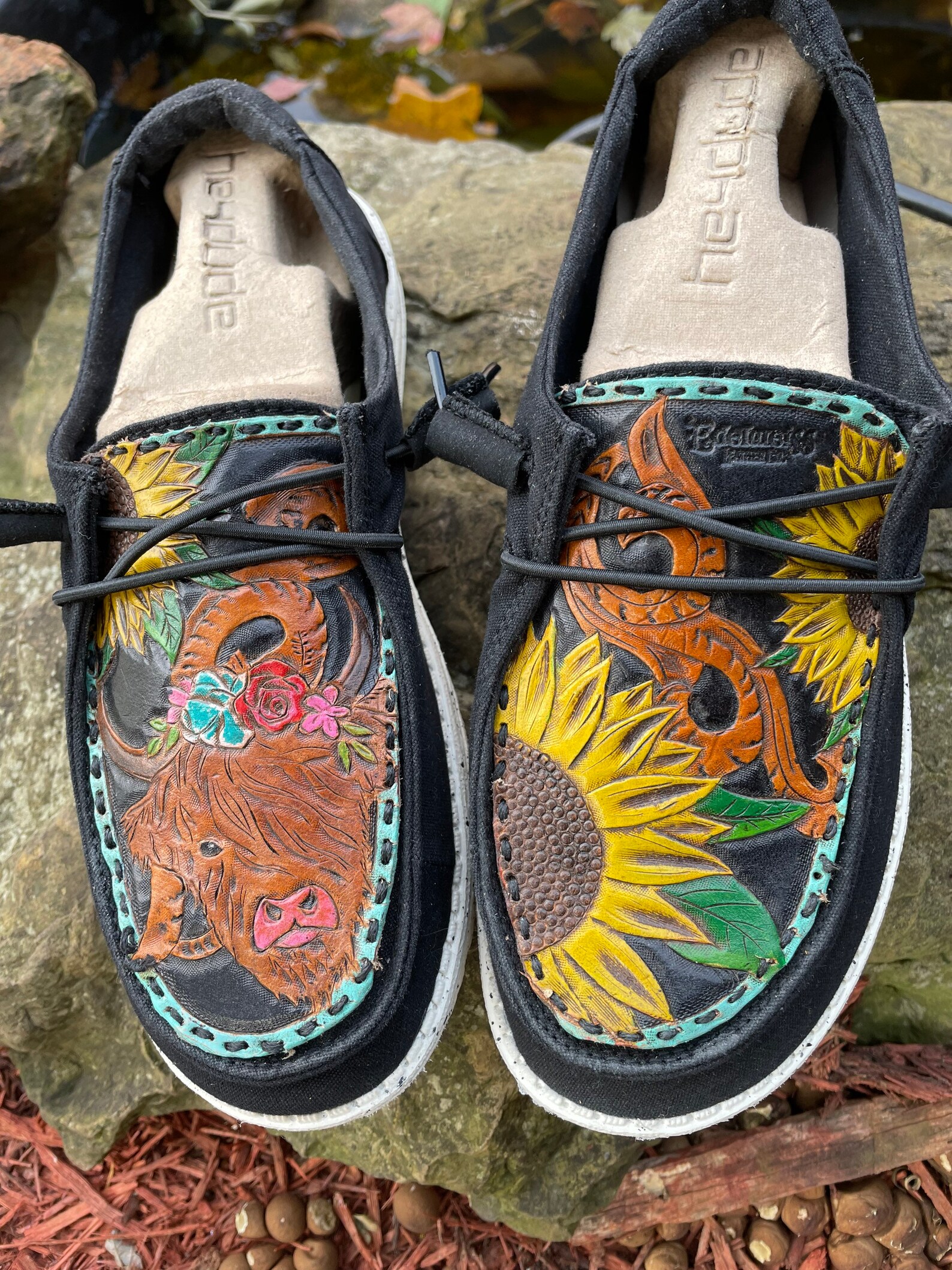 Custom Tooled Hey Dude Shoe Toppers. - Etsy