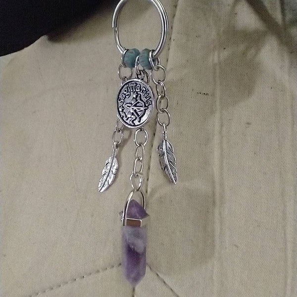 Zodiac Amethyst Keychain