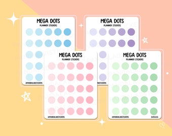 Gradient theme Dots Journal Sticker Sheet - 25 Dots - Planner, labels, organizing, bullet journaling, Deco, Polco