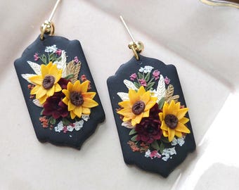 Custom earrings - Custom Keepsake -  Polymer Clay Flowers - Custom Jewelry, Keepsake Bouquet.