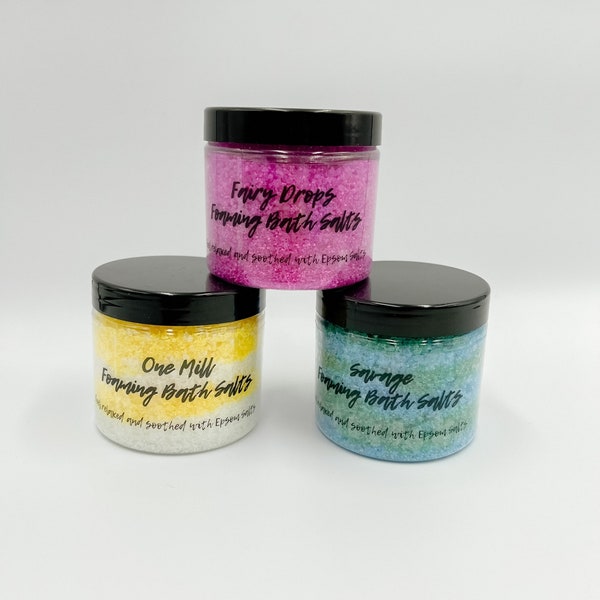 Foaming Bath Salts with Epsom Salts. Foaming Epsom Bath Salts.