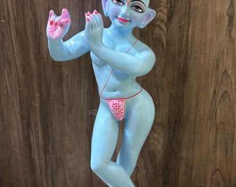 Divine krishna statue blue Krishna idol artificial marble krishna moorti