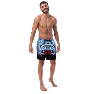 ChaosHeart Goth Swim Trunks, Macabre Art, Goth-wear, Grunge-wear, Grunge Trunks, Macabre Swim Trunks