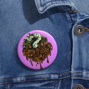Pumpkin Spice Kätzchen Fusia lila Pin Button