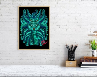 Turquoise Wolf Tulu Giclée Print