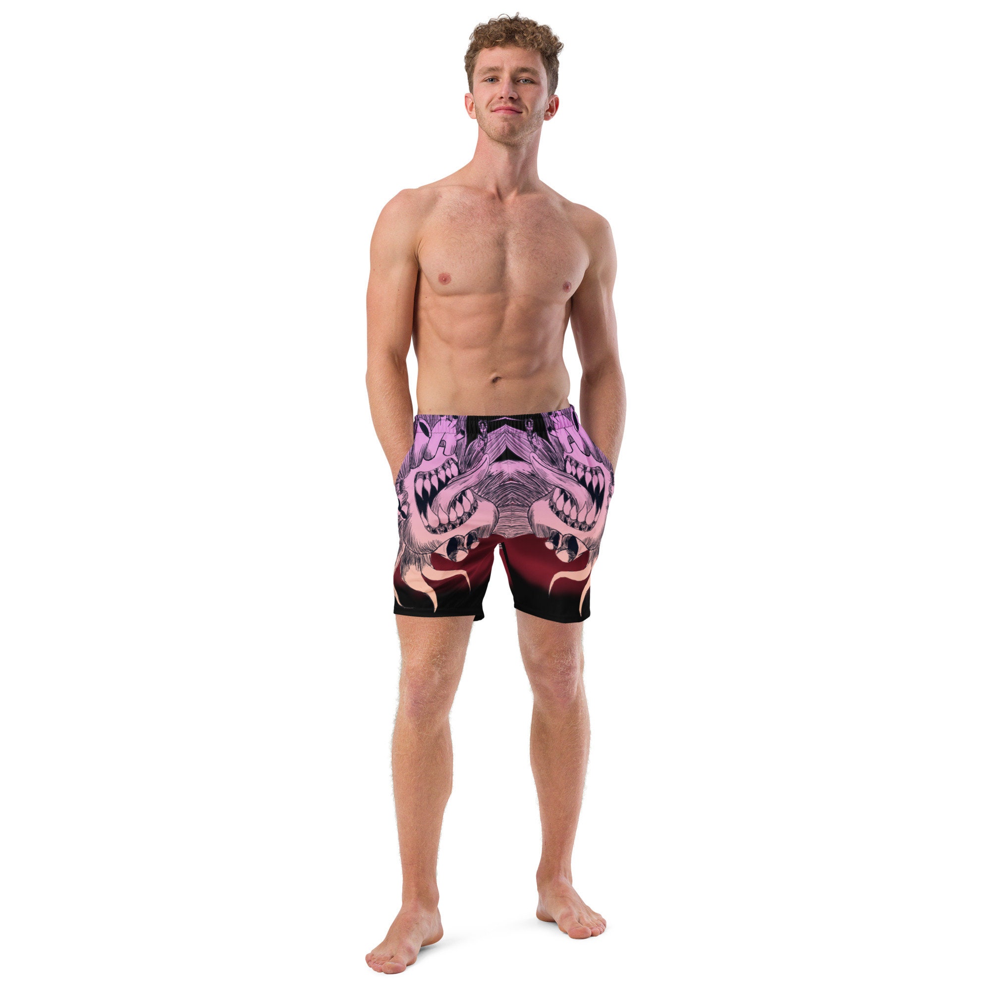 YUEJIQG Mens Swim Trunks Quick Dry Ramen Noodle Soup Beef Flavor Beach Surfing Running Swimming Swim Shorts 