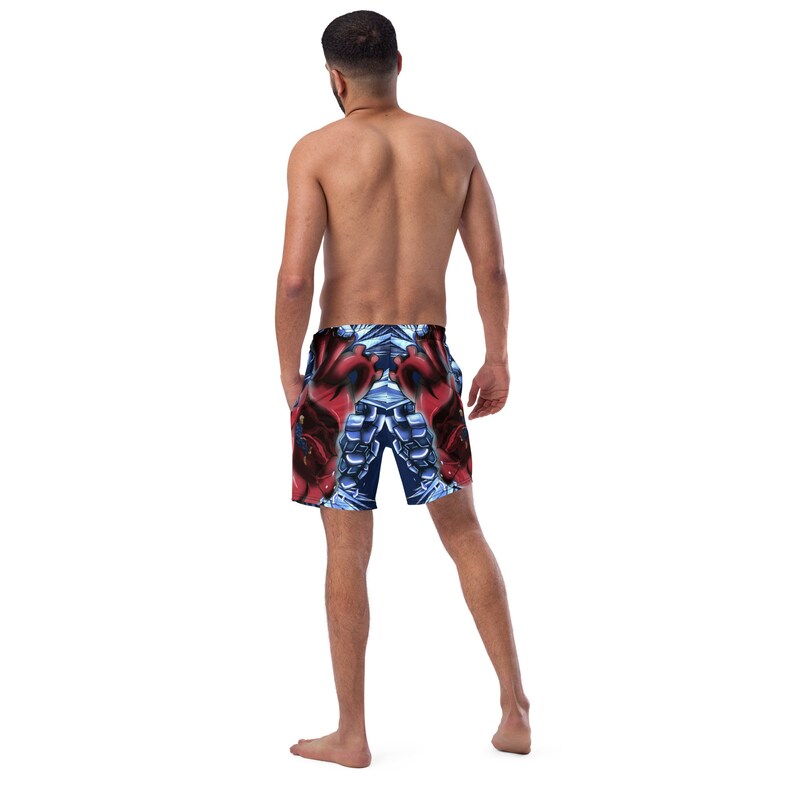 Frozenheart Punk Swim Trunks, Macabre Art, Gothwear, Grungewear