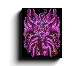 Cotton Candy Wolf Tulu On Canvas