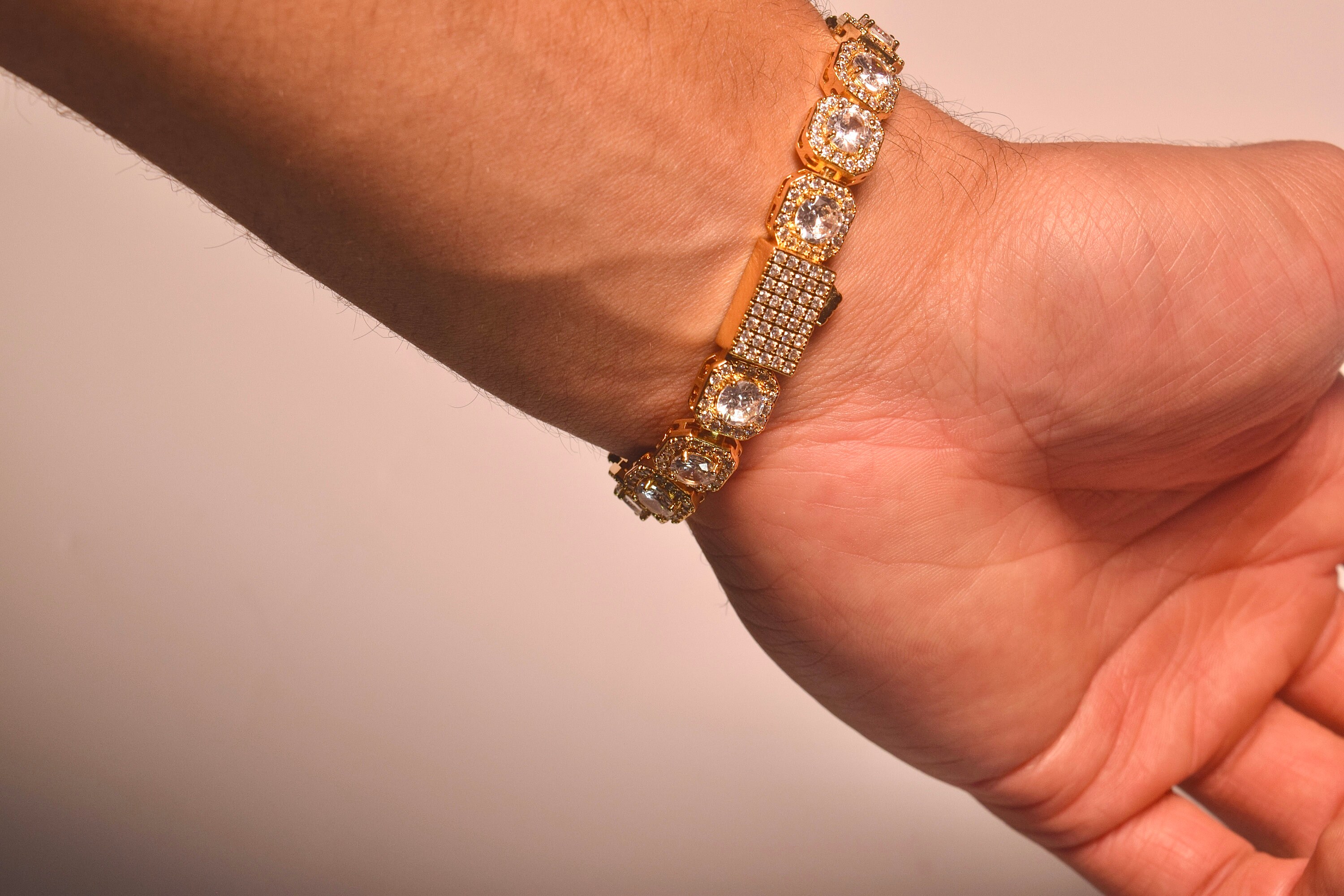 10mm 1 Row Diamond Cluster Bling Tennis Bracelet ANTI TARNISH for Men and Women