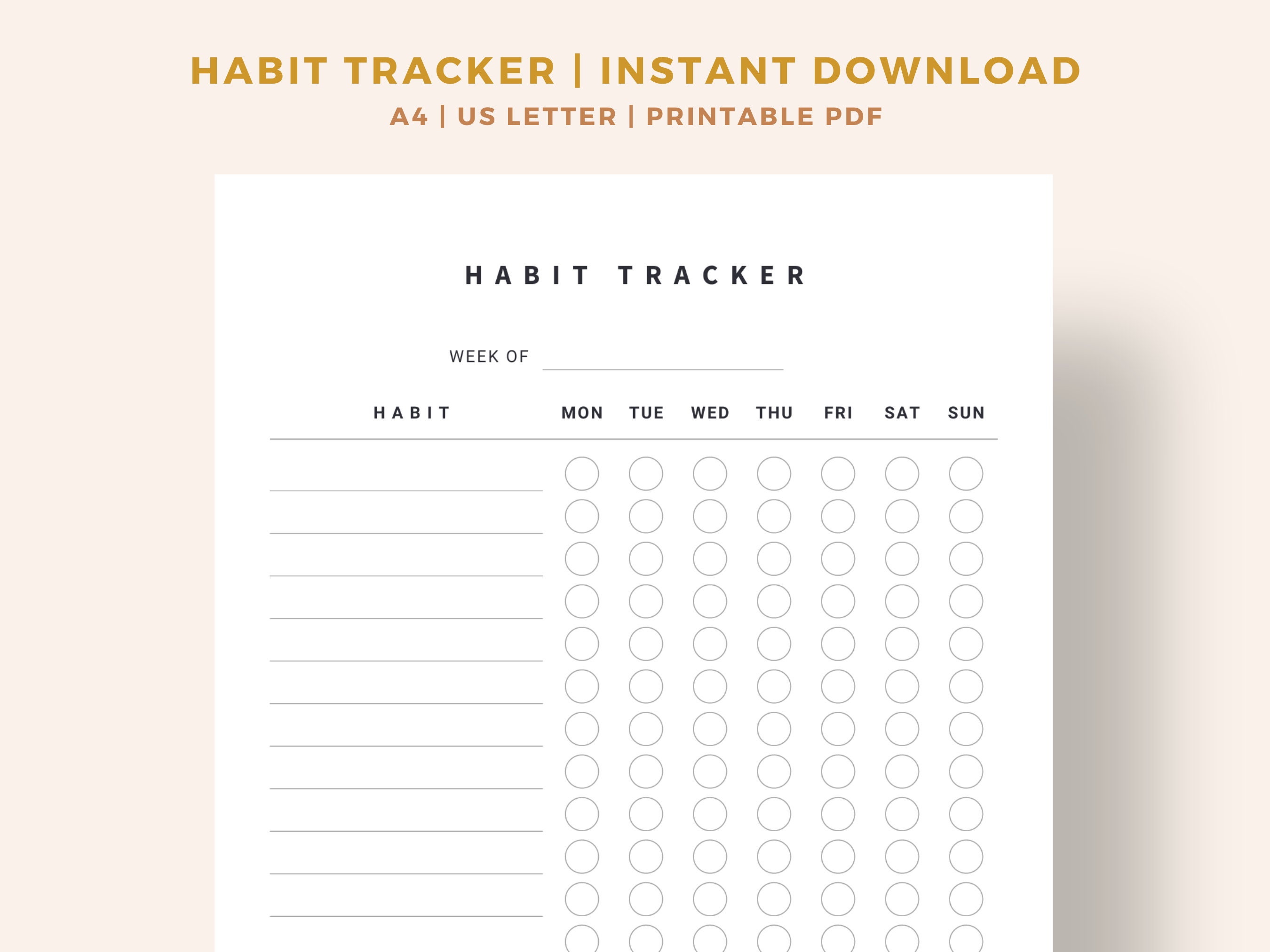 Printable Weekly Habit Tracker | Habit Tracker Template | Routine ...