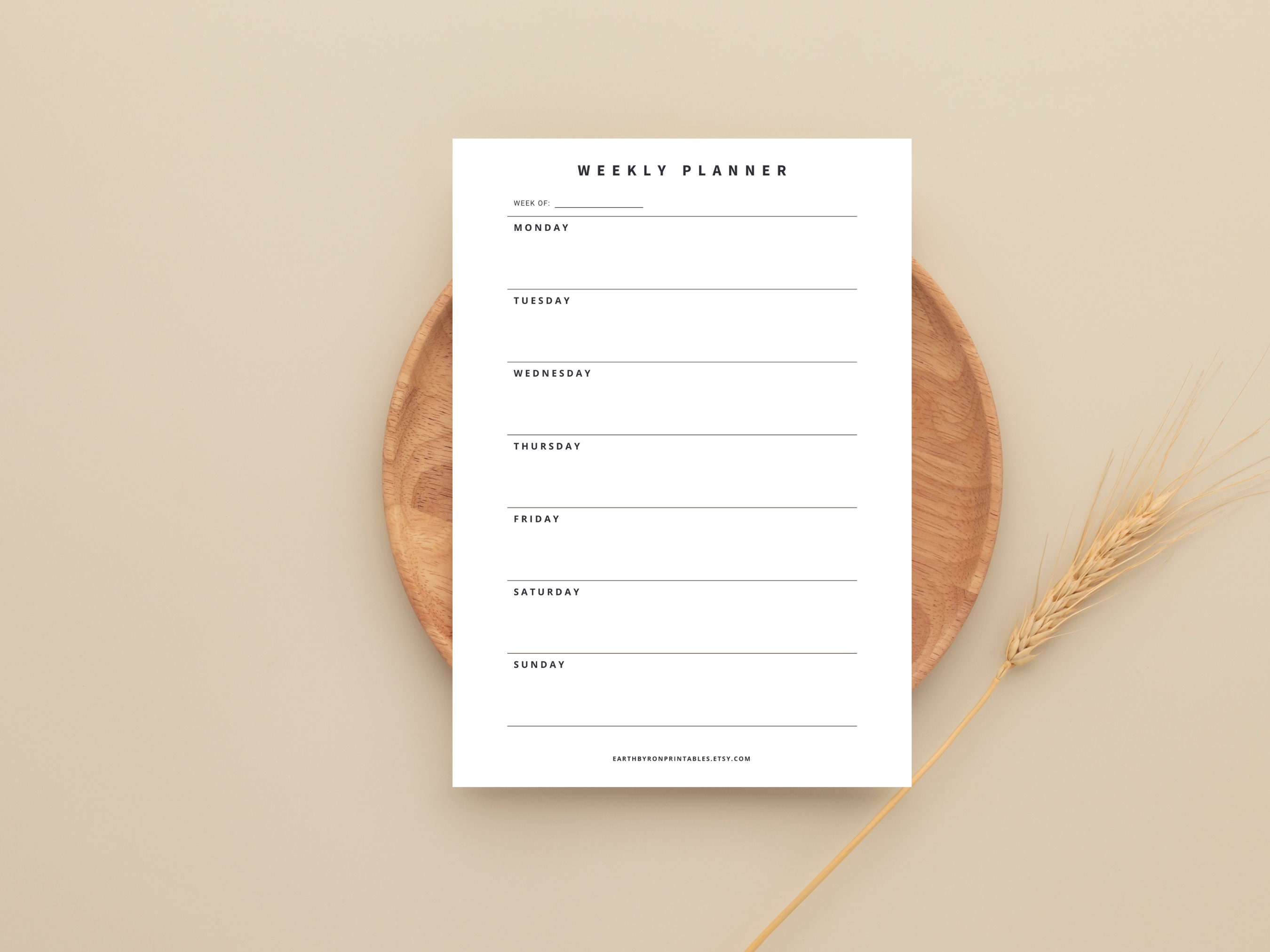 Printable Weekly Planner | Minimalist Weekly Schedule | Week at a ...
