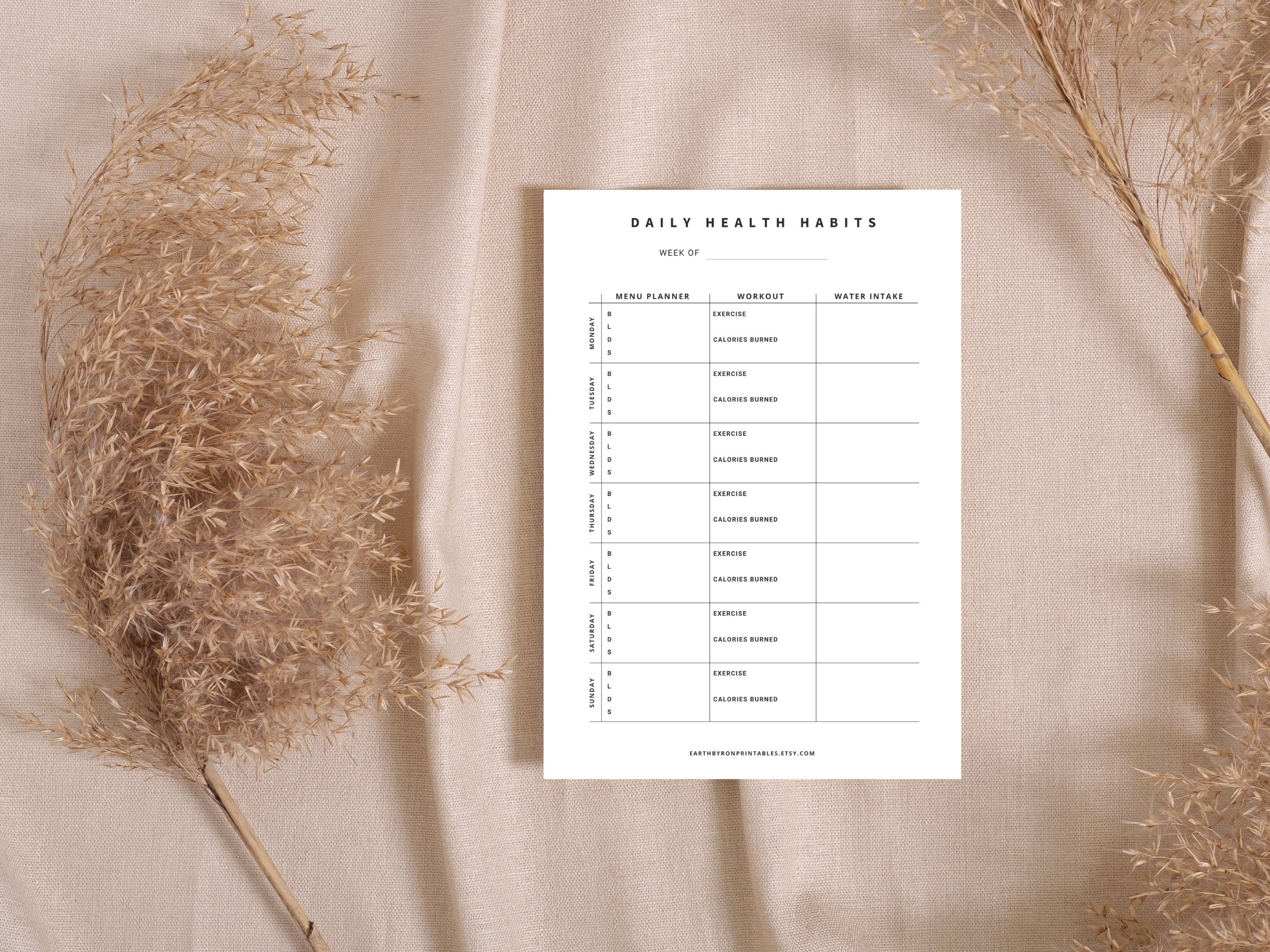 Printable Daily Healthy Habits Printable Health and Fitness Planner ...