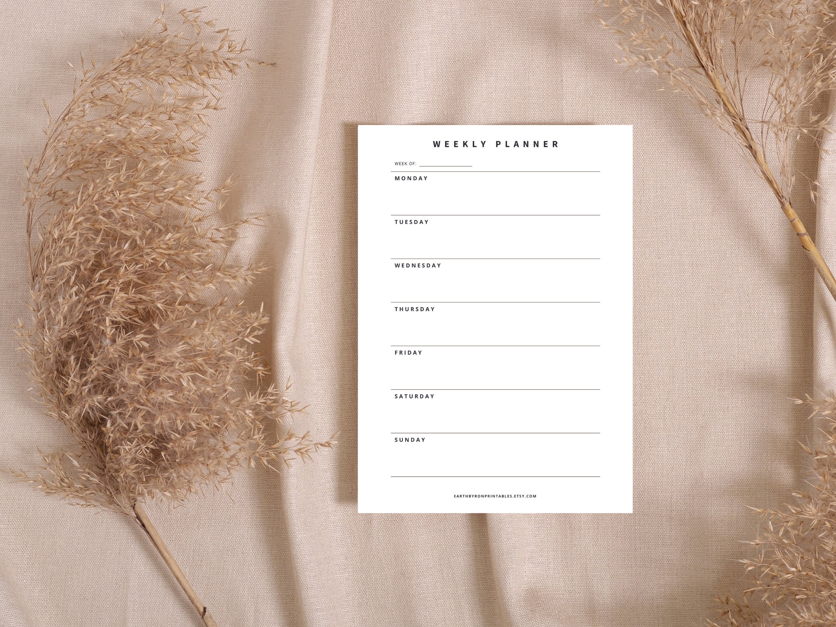 Printable Weekly Planner | Minimalist Weekly Schedule | Week at a ...