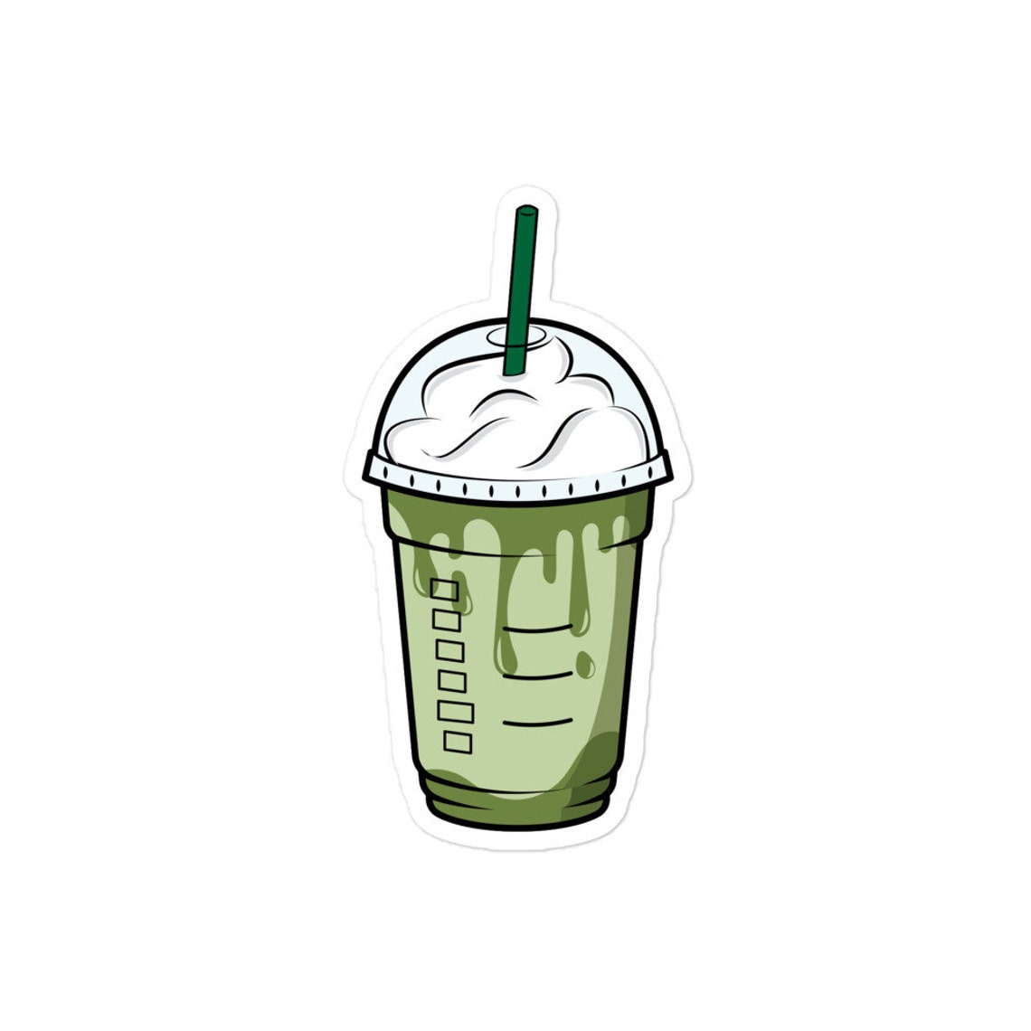Matcha Frappuccino Sticker Iced Matcha Latte Sticker Matcha Etsy
