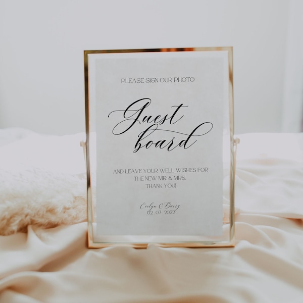 Please Sign Our Guest Board | Wedding Guest Board Sign | Wedding Guestbook Sign | Printable Template | Wedding Table Signs