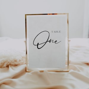 Modern Wedding Table numbers Template | Elegant Romantic Wedding Table Number | Printable Editable Canva Template