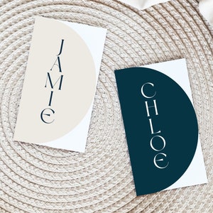 Deep Teal Place Cards | Vertical Wedding Place Card | Event Escort Cards | Teal Table Place Card | Guest Place Card | Instant Download