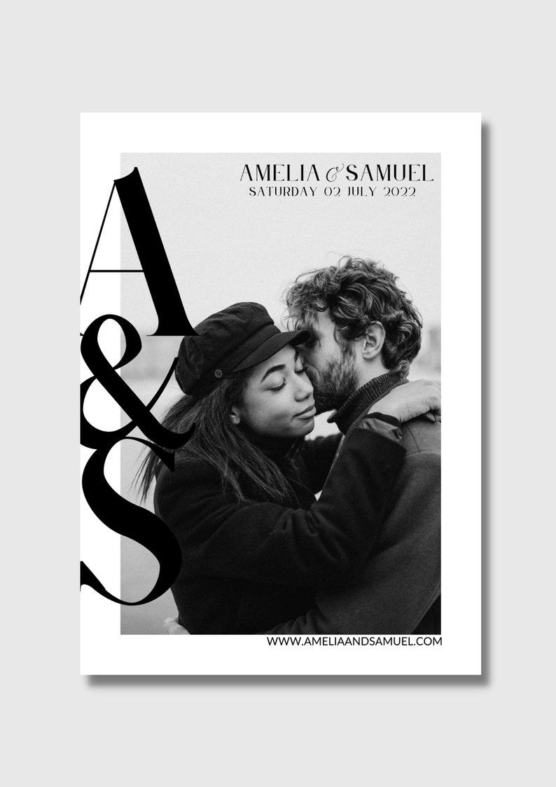 Modern Minimalist Wedding Invitation Template | Wedding Invitation with Photo | Instant Download | Canva Template image 5
