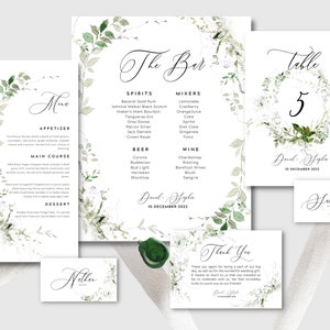 Greenery Wedding Bundle Templates | Printable Greenery Wedding ...