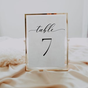 Table numbers Template | Elegant Wedding Table Number | Wedding Decor Printable Editable | Canva Template