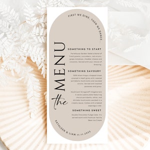 Oval Beige Menu Template | Double Arch Menu Cards | Arch Menu Template ...