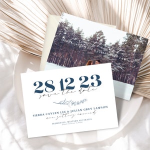 Modern Save the Date Template | Photo Save the Date | Minimalist Save the Date Cards | Editable Canva Template