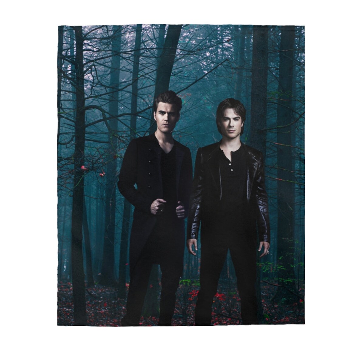 Stefan Damon Salvatore Vampire Diaries Plush Blanket TVD Etsy